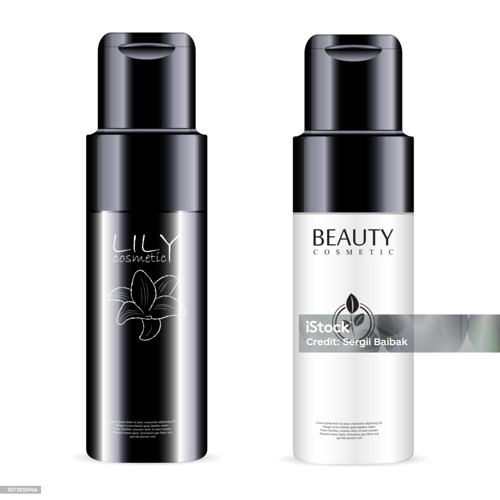 Bộ Mockup Mỹ Phẩm Chai Điều Hòa Với Nắp Bóng Thiết Kế Gói Mỹ Phẩm ...