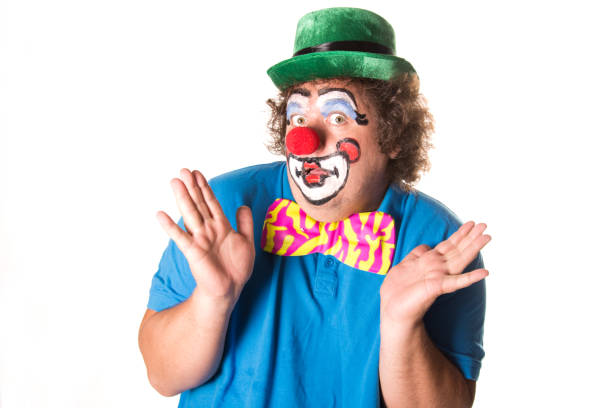 istock Cheerful clown. Funny fat man. 1071819968