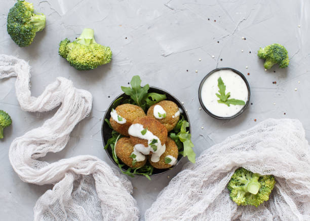 istock Fried vegetarian  falafel  with broccoli 1071820138