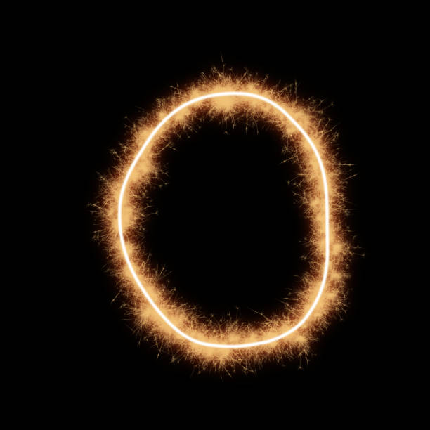 istock Letter O of alphabet on a black background.. 1071830086