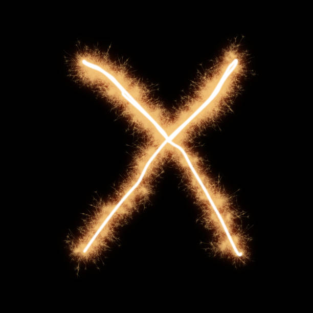 istock Letter X of alphabet on a black background.. 1071830116