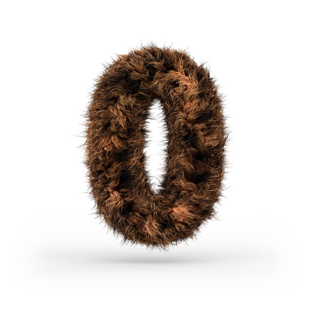 istock Uppercase fluffy and furry font. Digit zero. 3D 1071837074
