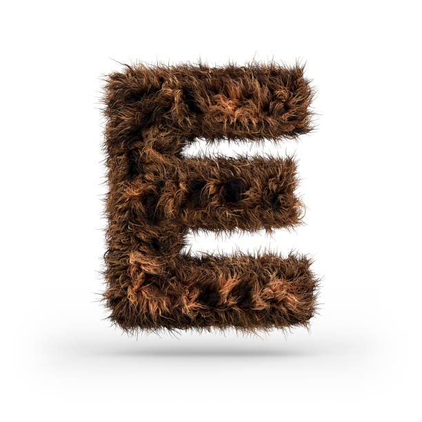 istock Uppercase fluffy and furry font. Letter E. 3D 1071837098