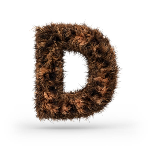 istock Uppercase fluffy and furry font. Letter D. 3D 1071837100