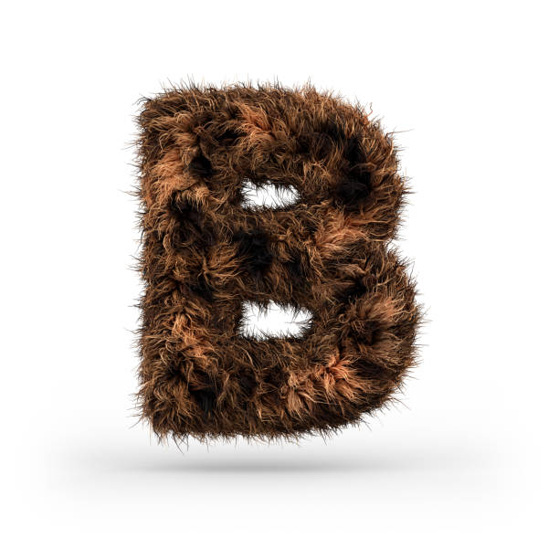 istock Uppercase fluffy and furry font. Letter B. 3D 1071837104