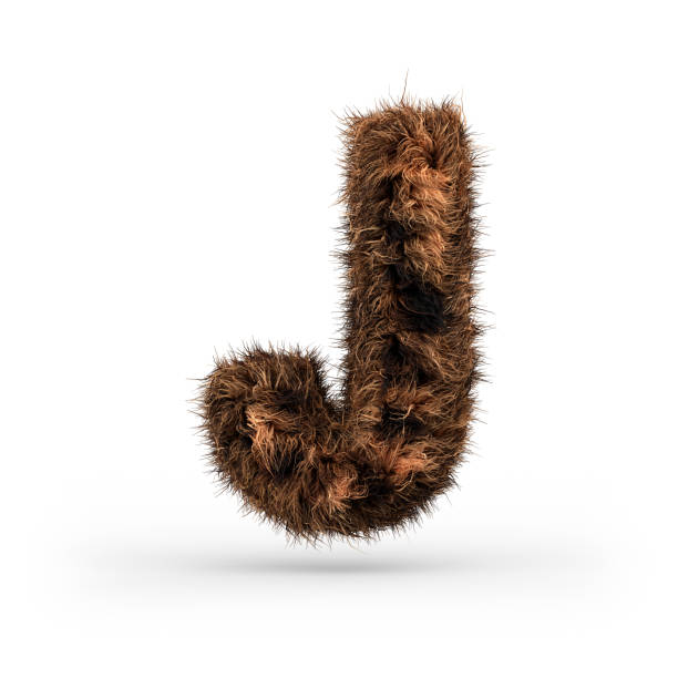 istock Uppercase fluffy and furry font. Letter J. 3D 1071837116