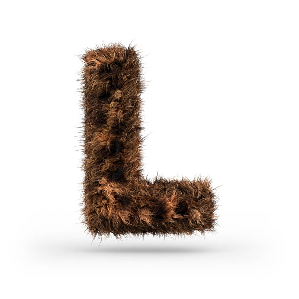 istock Uppercase fluffy and furry font. Letter L. 3D 1071837120