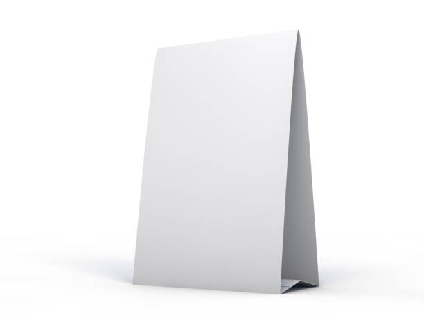 istock Stand for booklets with white sheets of paper. Mockup. 3D 1071837174