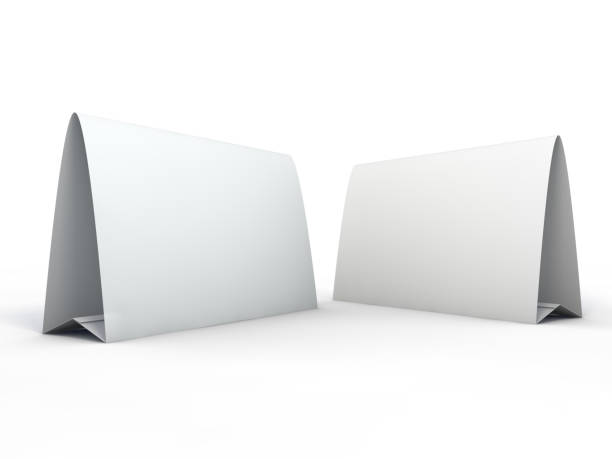 istock Stand for booklets with white sheets of paper. Mockup. 3D 1071837180