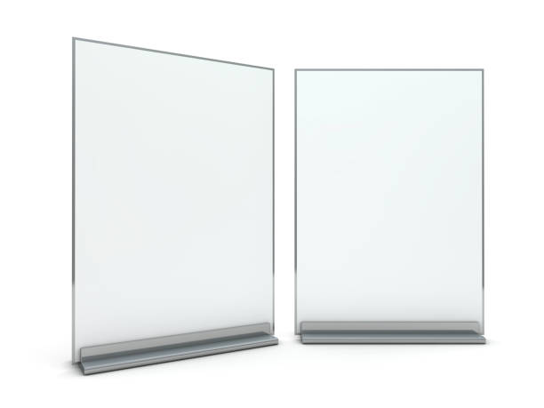 istock Stand for booklets with white sheets of paper. Mockup. 3D 1071837182