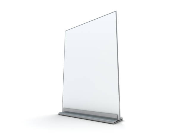 istock Stand for booklets with white sheets of paper. Mockup. 3D 1071837186