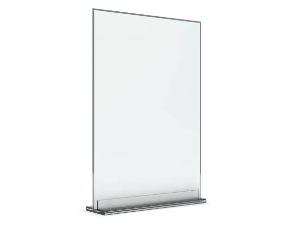 istock Stand for booklets with white sheets of paper. Mockup. 3D 1071837196
