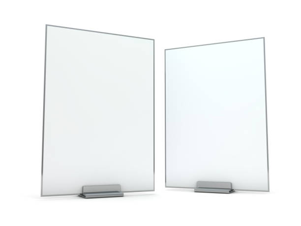 istock Stand for booklets with white sheets of paper. Mockup. 3D 1071837202
