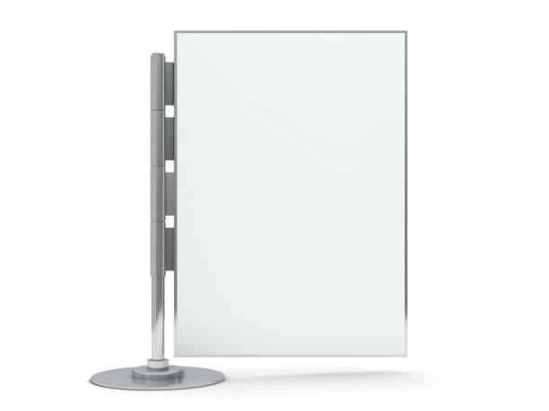 istock Stand for booklets with white sheets of paper. Mockup. 3D 1071837208