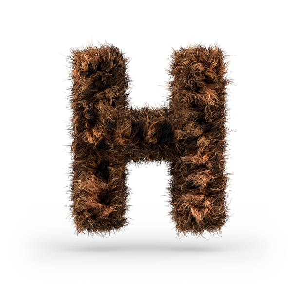 istock Uppercase fluffy and furry font. Letter H. 3D 1071837216