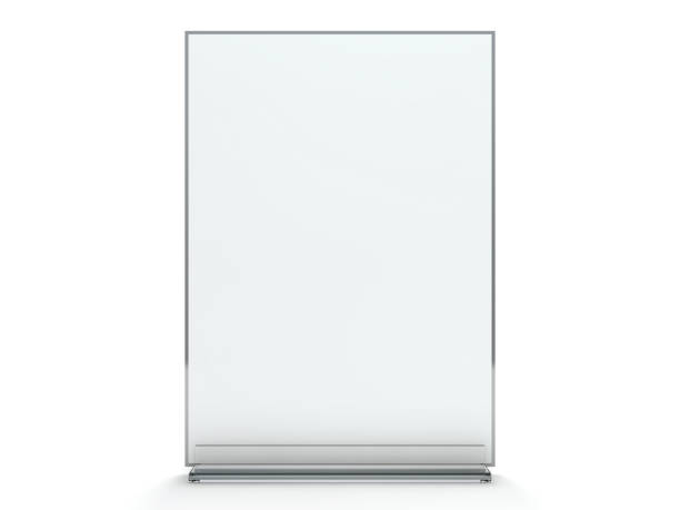 istock Stand for booklets with white sheets of paper. Mockup. 3D 1071837218