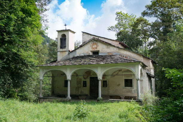 istock Ancient church in the woods 1071843312