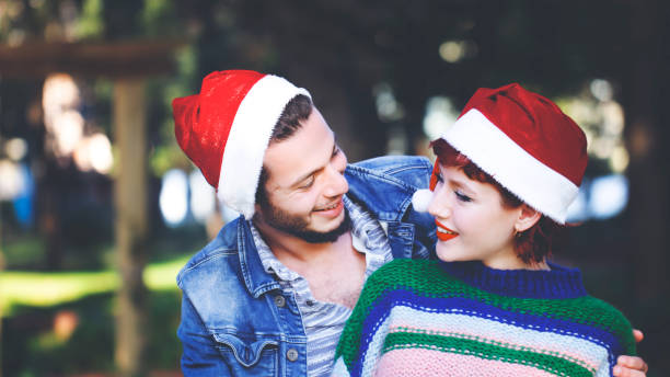 istock Young couple in love at christmas 1071855770