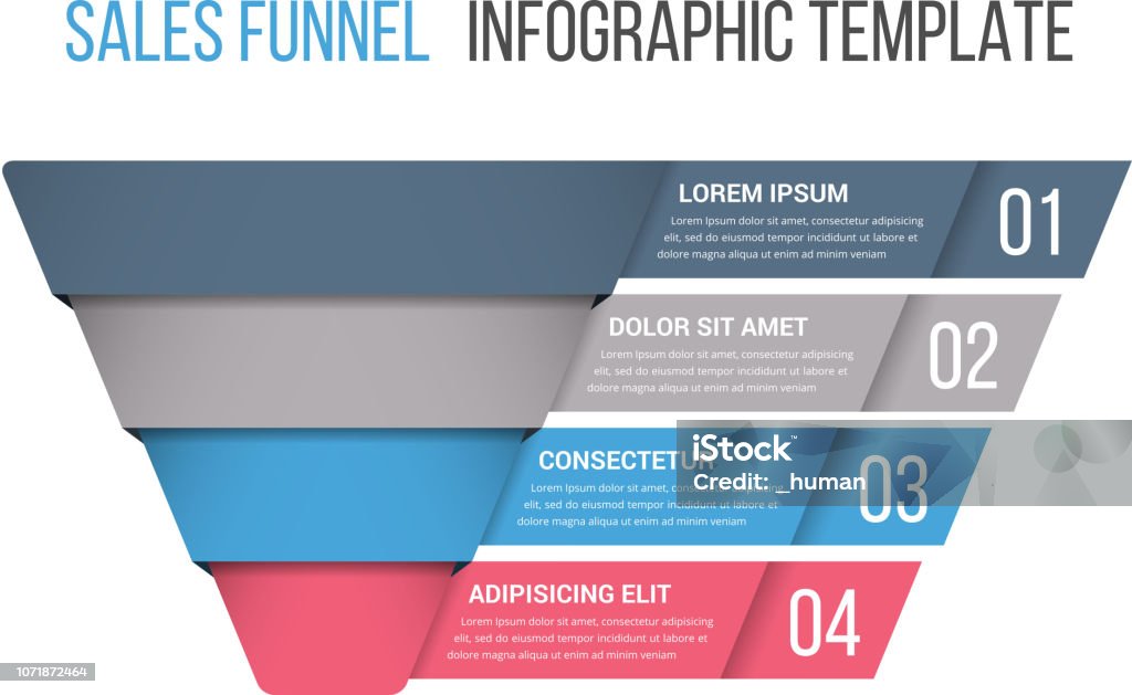 Plantilla de diagrama de embudo - arte vectorial de Embudo libre de derechos