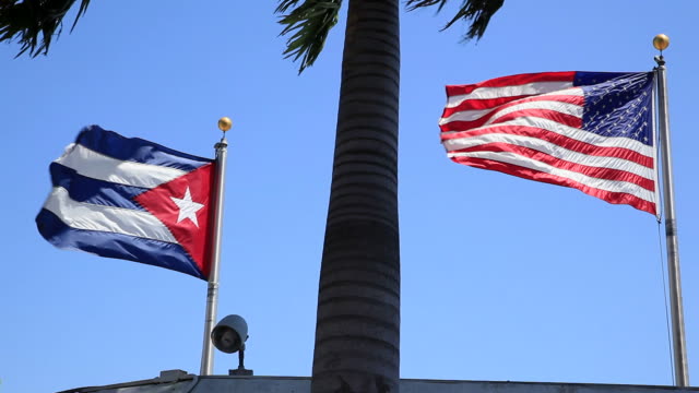 US and Cuban Flags