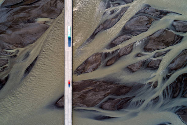 istock Bridge in Iceland, view from above 1071883526