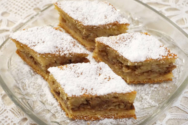 istock Aromatic and tasty homemade apple pie sliced 1071889322
