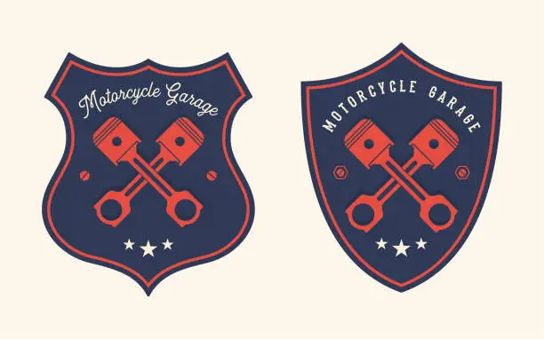 Vector illustration of Motorcycle Badge Template Set
