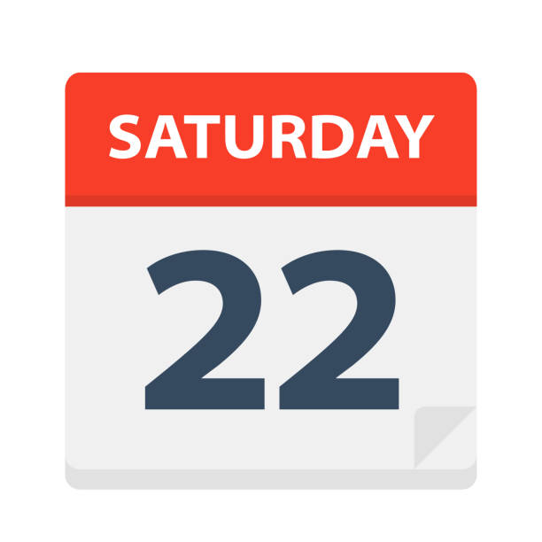 istock Saturday 22 - Calendar Icon. Vector illustration of week day paper leaf. 1071892632