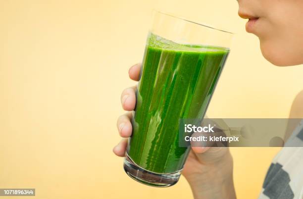 Fresh Green Smoothie Stock Photo - Download Image Now - Green Color, Juice - Drink, Drinking