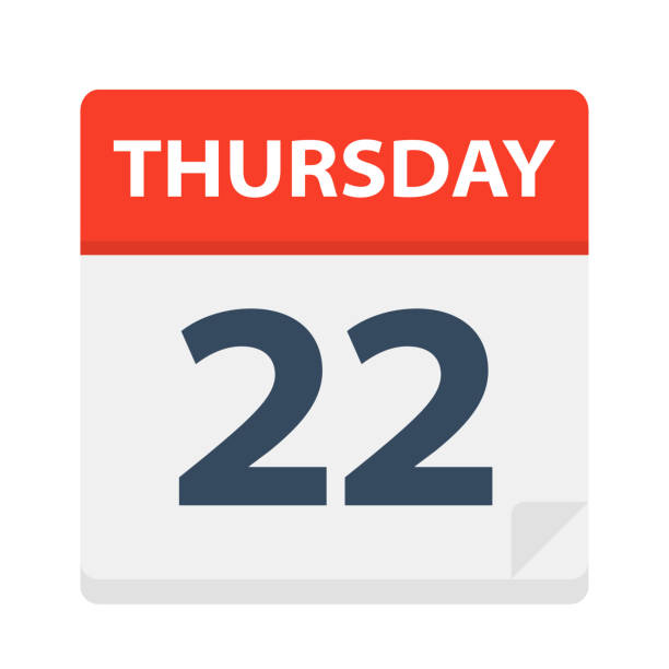 istock Thursday 22 - Calendar Icon. Vector illustration of week day paper leaf. 1071898594