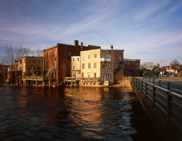 This was taken during a sudden spring thaw in April when the Raquette River almost shed its banks near downtown Potsdam.  I used a large format film camera to capture the image.