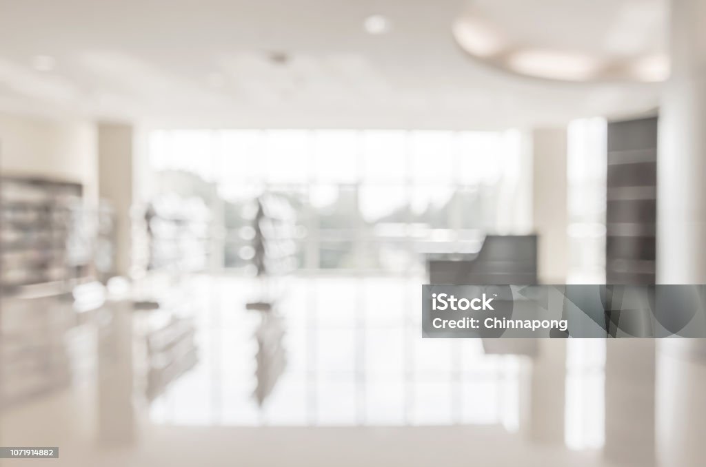Blur school library or office lobby waiting area for educational business background Office Stock Photo