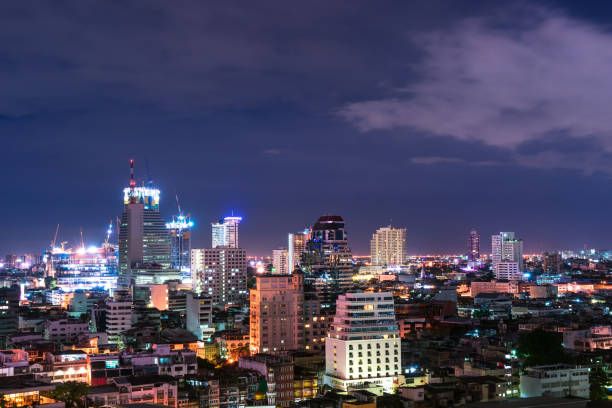 istock night cityscape in metropolis  - can use to display or montage on product 1071914902