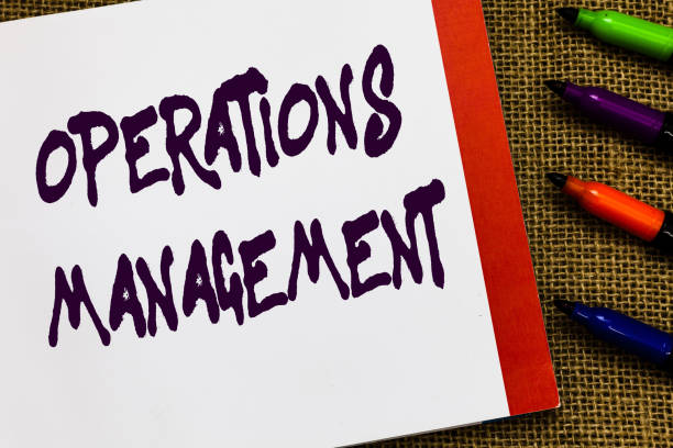 istock Handwriting text Operations Management. Concept meaning ensure Inputs to Output the Production and Provision Open notebook page jute background colorful markers Expressing ideas. 1071916196