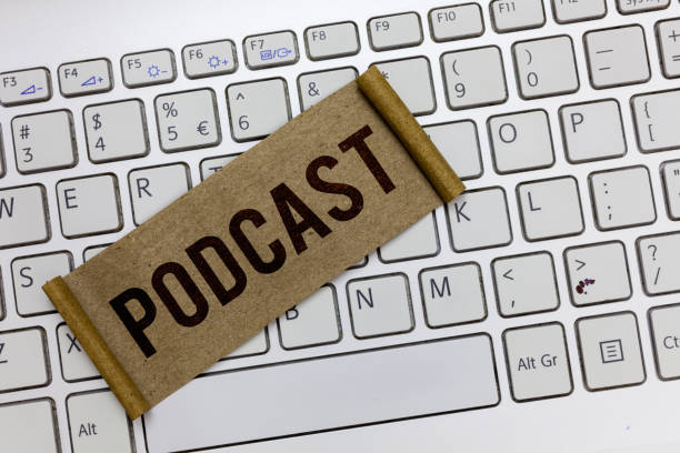 istock Handwriting text writing Podcast. Concept meaning Online media transmission Multimedia entertainment Digital audio 1071916284