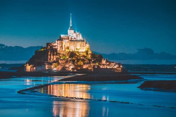 istock Mont Saint-Michel at twilight, Normandy, France 1071924196