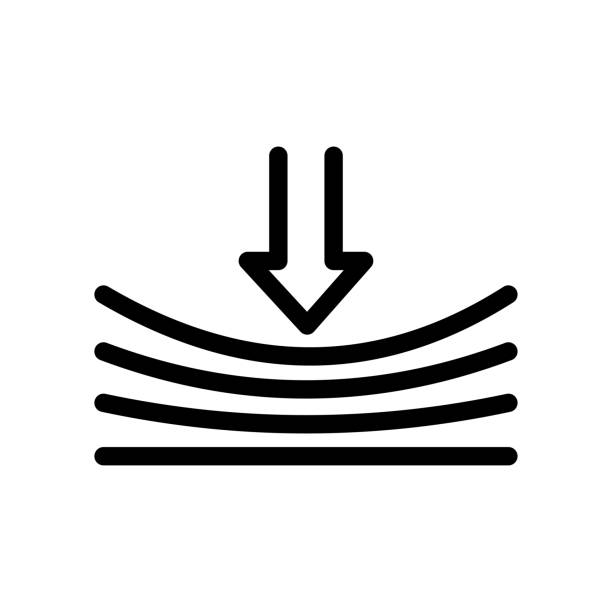 elastische symbol umriss vektor-illustration, flexible zeichen - druck stock-grafiken, -clipart, -cartoons und -symbole