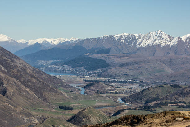 istock snow capped mountain scenery and ski fields of Queenstown 1071934414
