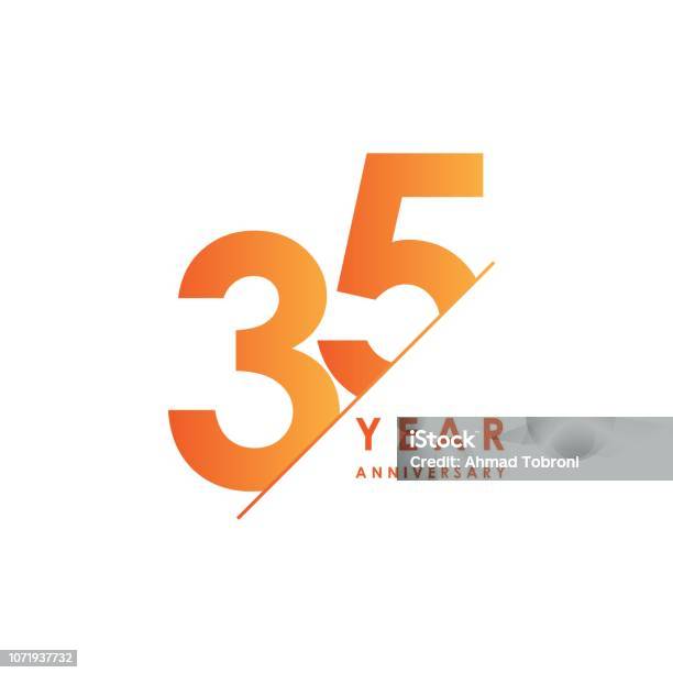 35 Year Anniversary Vector Template Design Illustration Stock Illustration - Download Image Now