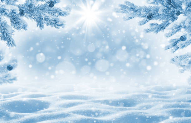 istock Winter background with snowdrifts for greeting card. 1071977474