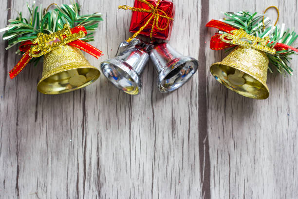 istock Christmas background with decorations a on wooden board 1071979462