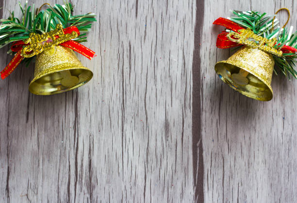 istock Christmas background with decorations a on wooden board 1071979466