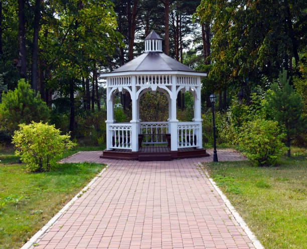 Orthodox Uspensky monastery in the city of Krasnoyarsk. The Christian Church in the woods. Cozy white gazebo in a beautiful forest Park. Orthodox Uspensky monastery in the city of Krasnoyarsk. The Christian Church in the woods. Cozy white gazebo in a beautiful forest Park. krasnoyarsk krai photos stock pictures, royalty-free photos & images