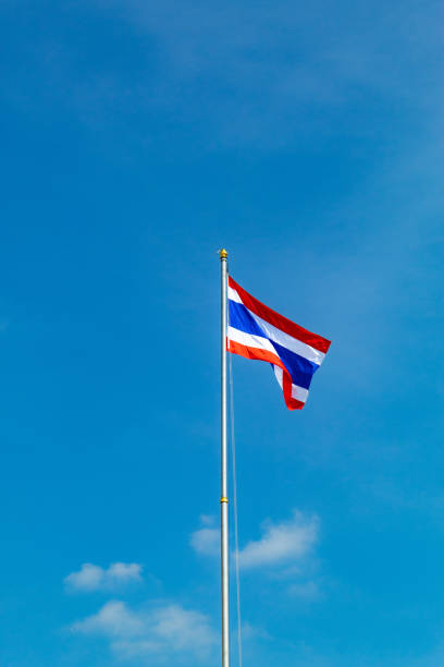 istock A flag is in the sky and clouds and beautiful 1071983264