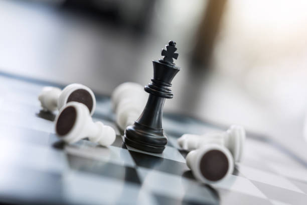 istock Chess leadership and success concept, chess save the strategy and king on chess board 1071990804
