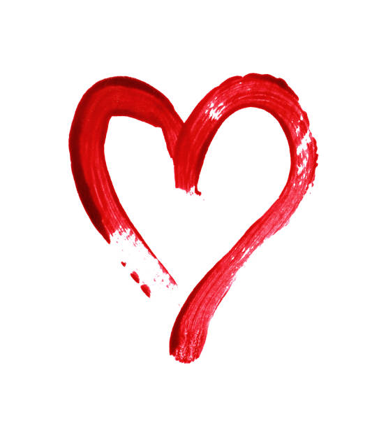 istock Red heart painted with a brush 1071992070