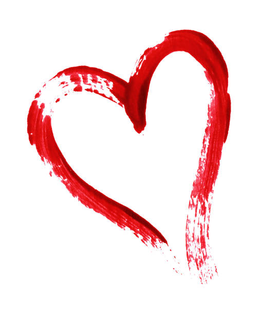 istock Red heart painted with a brush 1071992074