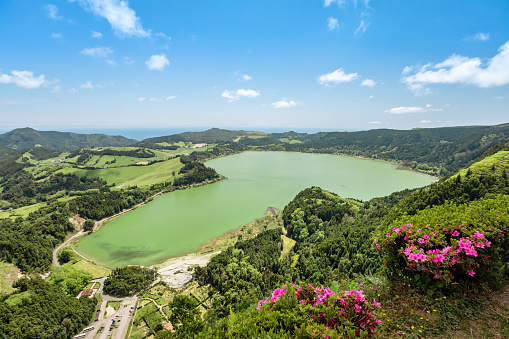 Lagoa das Furnas, isla de Sao Miguel, Azores, Portugal photo