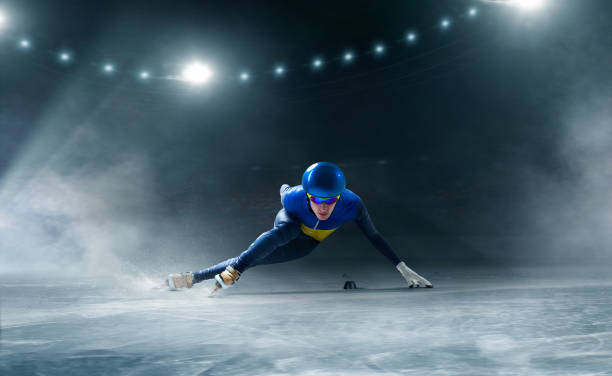 łyżwiarstwo szybkie short track - ski arena zdjęcia i obrazy z banku zdjęć