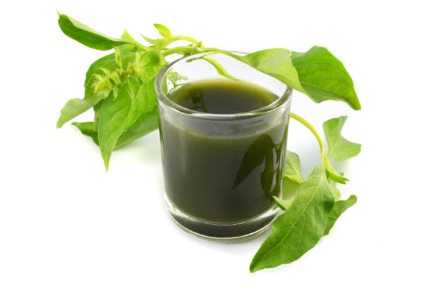 istock Vegetable juice water green herbs tea with basil leaf 1072017354